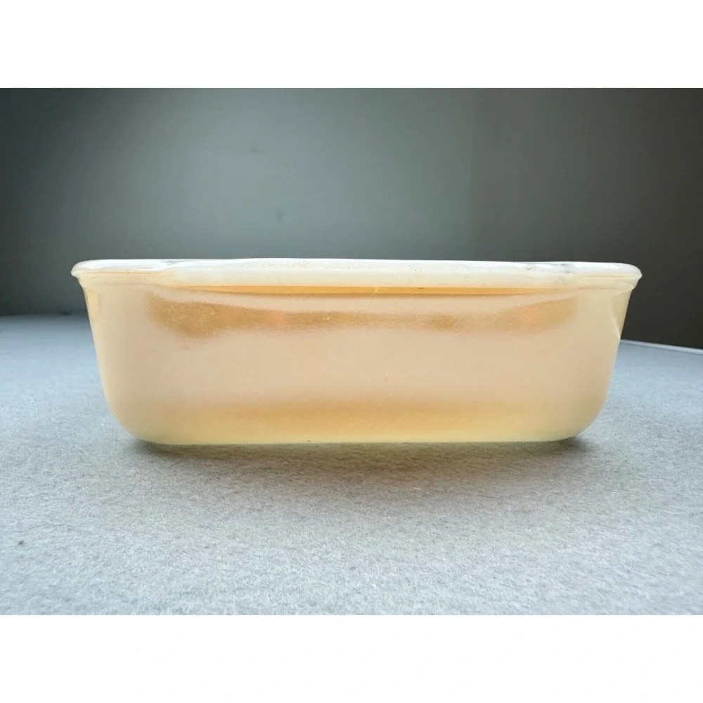 2 Vintage‎ Fire King #410 Peach Lustre 1-1/2 Quart  & #409 1 QT Casserole Pans